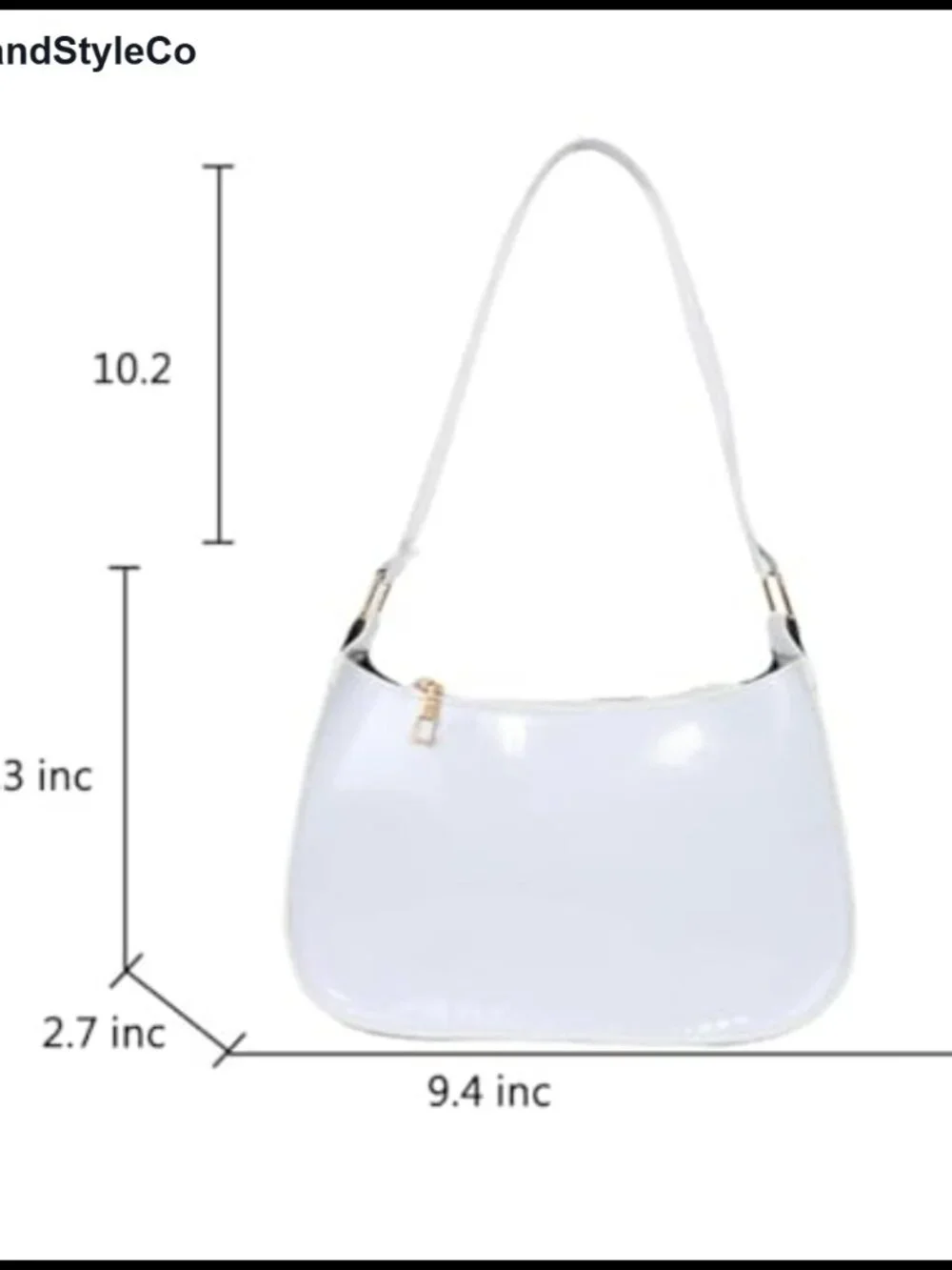 Patent Vegan Leather Mini Hobo Clutch Evening Purse